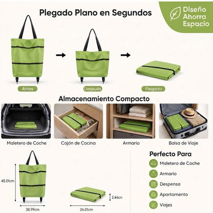 FlexiBag™ - Bolsa de Compra Plegable con Ruedas