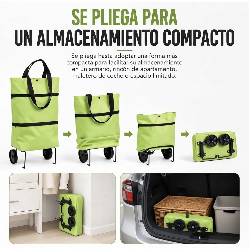 FlexiBag™ - Bolsa de Compra Plegable con Ruedas