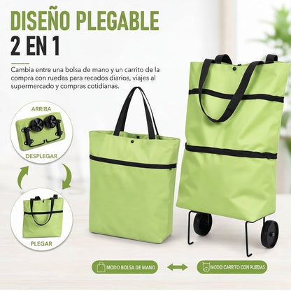 FlexiBag™ - Bolsa de Compra Plegable con Ruedas