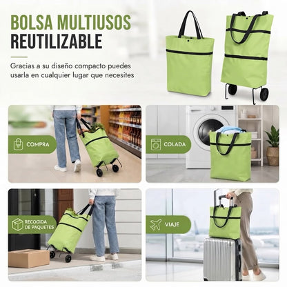 FlexiBag™ - Bolsa de Compra Plegable con Ruedas